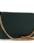 Calfskin Garden Dionysus Chain Wallet Emerald