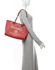 Canvas Small Deauville Tote Red