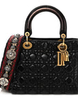 Crinkled Patent Cannage Medium Bohemian Lady D1OR Black
