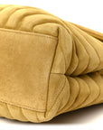 Suede Y Quilted Monogram Medium Loulou Chain Satchel Chartreuse