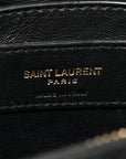 Calfskin Y Quilted Monogram Small Loulou Chain Satchel Black