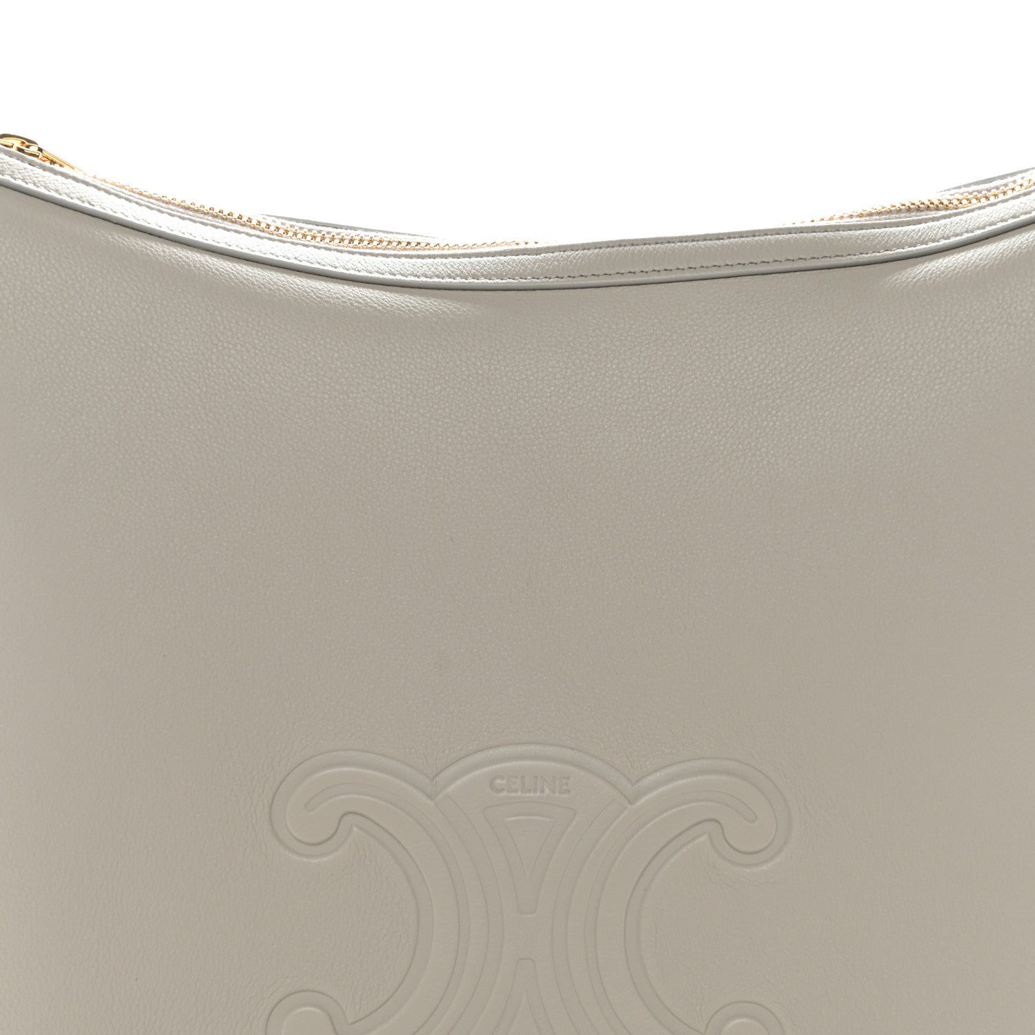 Supple Calfskin Cuir Triomphe Heloise Shoulder Bag Light Stone