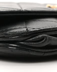 Lambskin Quilted Trendy CC Wallet On Chain WOC Black