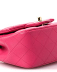 Lambskin Quilted Mini Square Flap Pink
