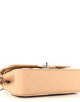 Caviar Quilted Small Double Flap Beige