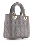Lambskin Cannage Small Lady D1OR Grey