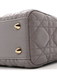 Lambskin Cannage Small Lady D1OR Grey