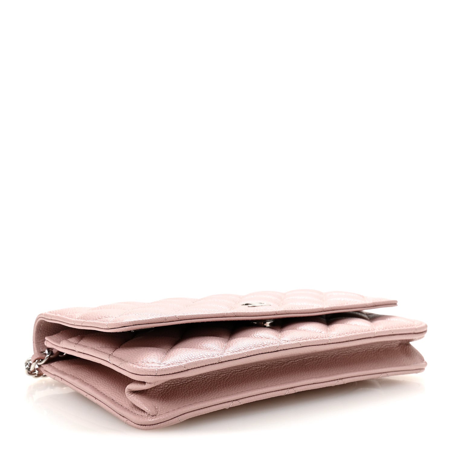 Caviar Quilted Wallet on Chain WOC Light Pink