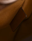 Canvas Calfskin Ava Triomphe Shoulder Bag White