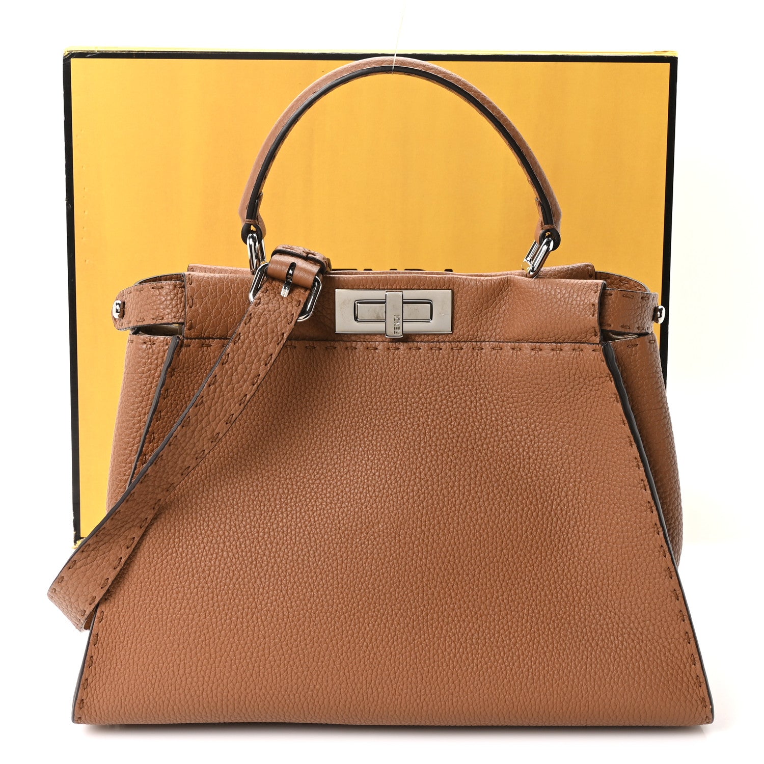 Cuoio Romano Selleria Bi-Color Medium Peekaboo Iconic Satchel Mou Deserto
