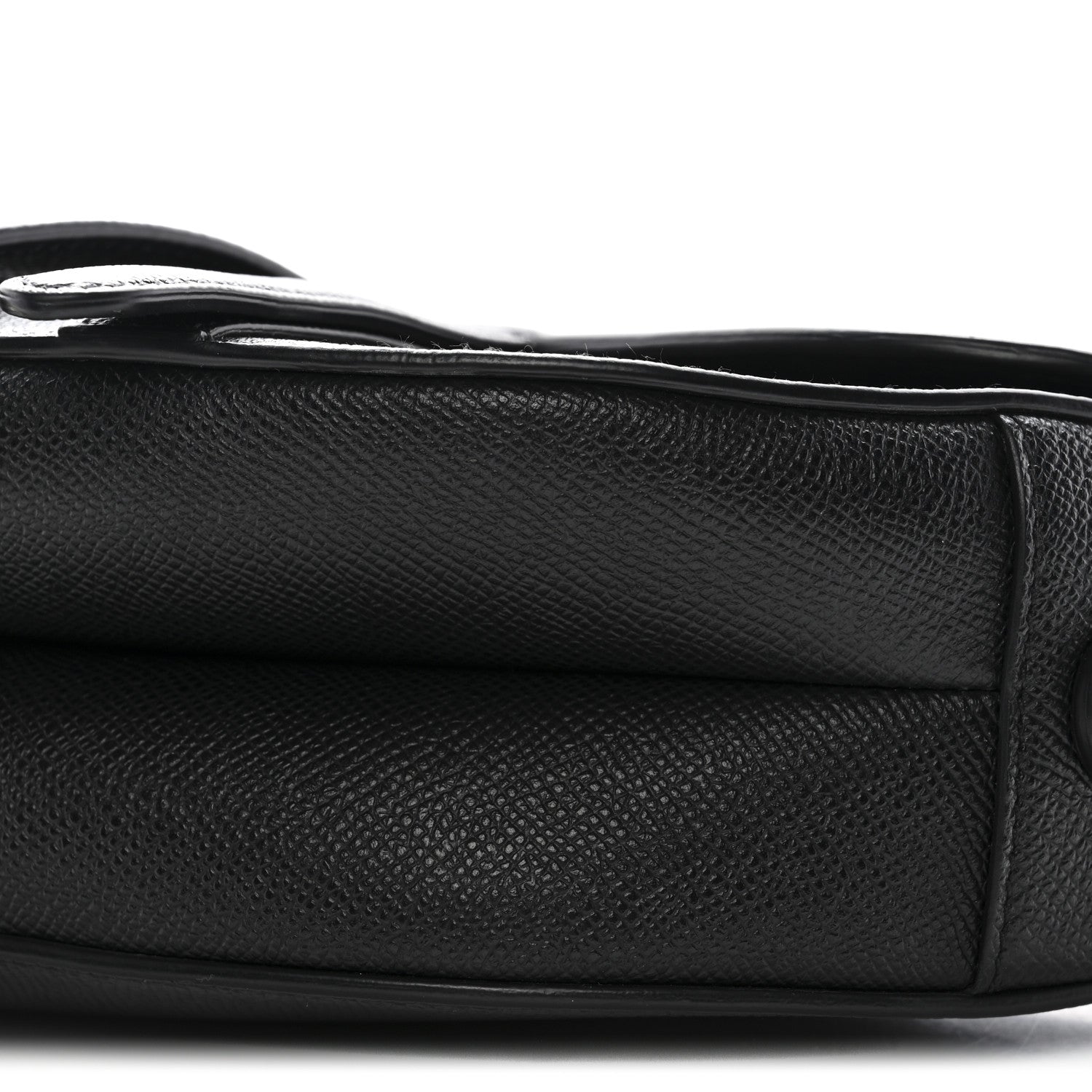 Grained Calfskin Saddle Bag Black