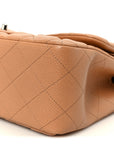 Caviar Quilted Jumbo Double Flap Dark Beige