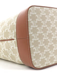 Triomphe Canvas Calfskin Medium Cabas Bag Grege