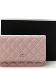 Caviar Quilted Wallet on Chain WOC Light Pink