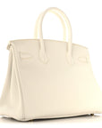 Taurillon Clemence Birkin 30 White