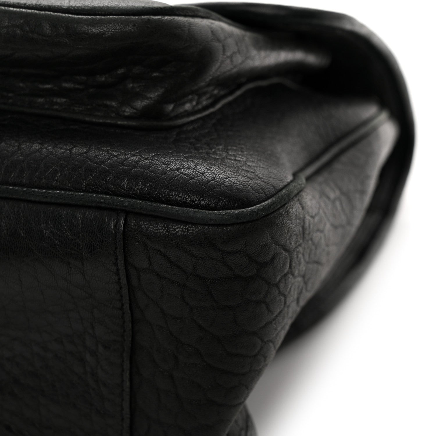 Grained Lambskin Monogram Large Niki Chain Satchel Black
