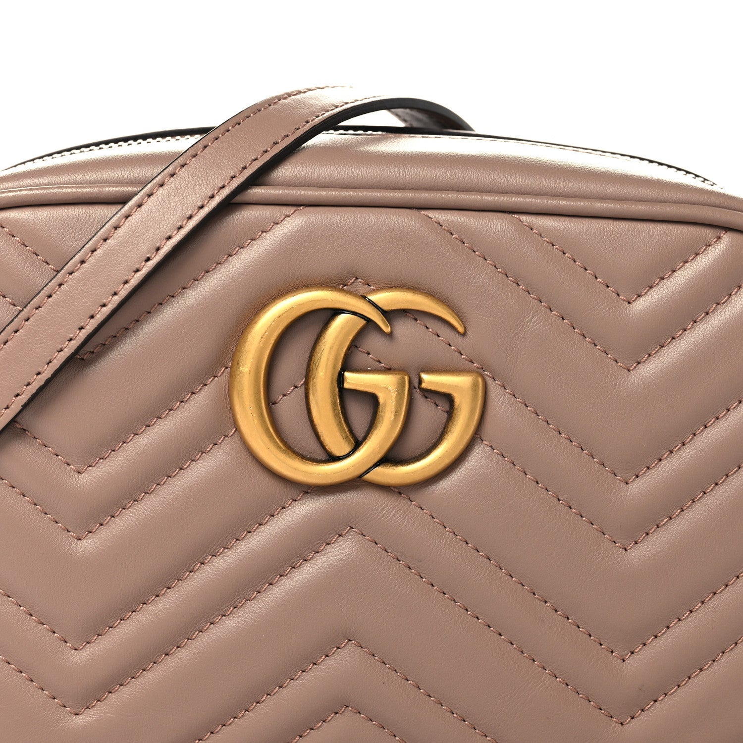 Calfskin Matelasse Small GG Marmont Chain Shoulder Bag Porcelain Rose