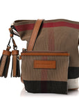Canvas Mega Check Mini Ashby Tassel Crossbody Saddle Brown