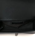 Lambskin Braided Woven Small Boy Flap Black