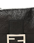 Crackled Calfskin Baguette 26424 Black
