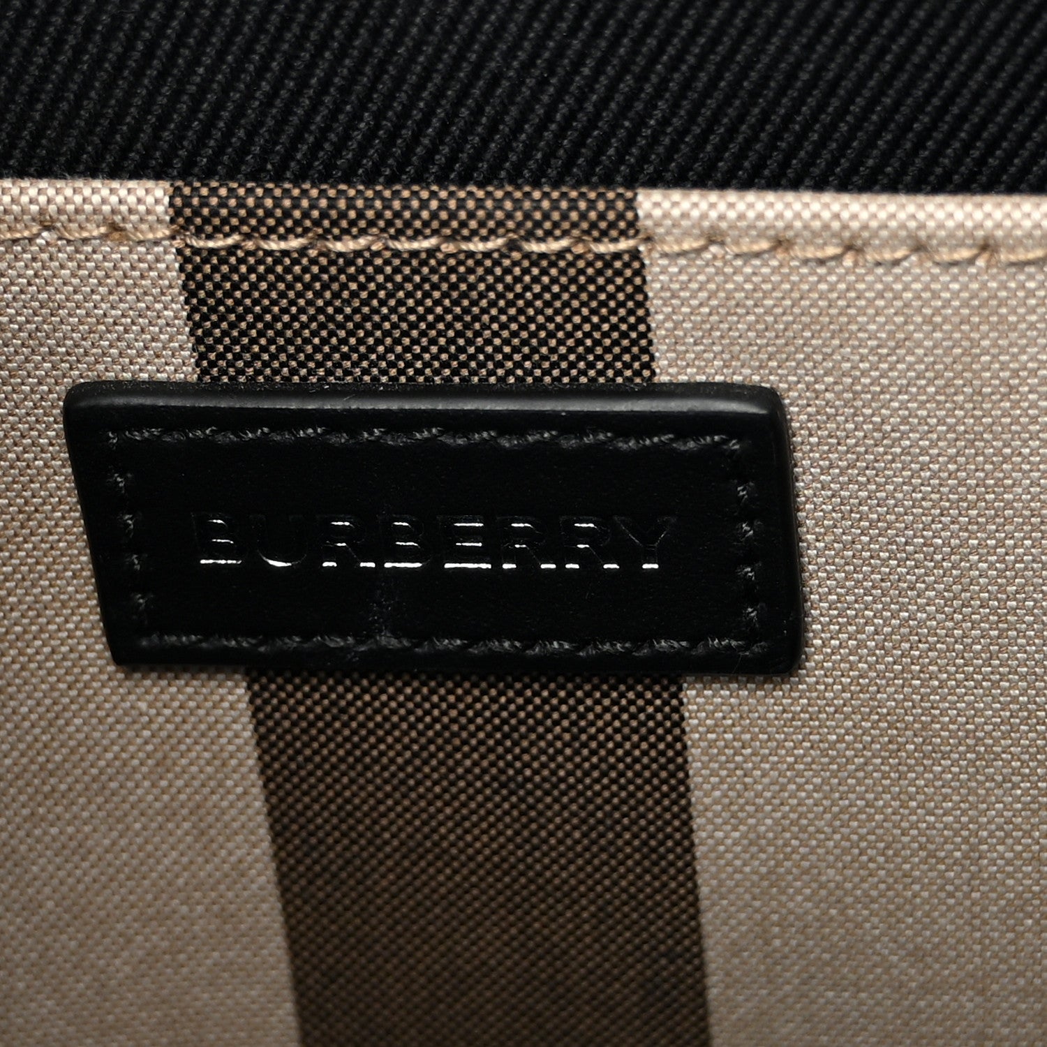 Calfskin House Check Small N/S Tote Black