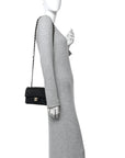 Lambskin Quilted Mini Rectangular Flap Black
