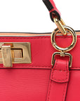 Vitello Seta Shiny Nappa Small Peekaboo I SEE U Satchel Lampone Light Rose