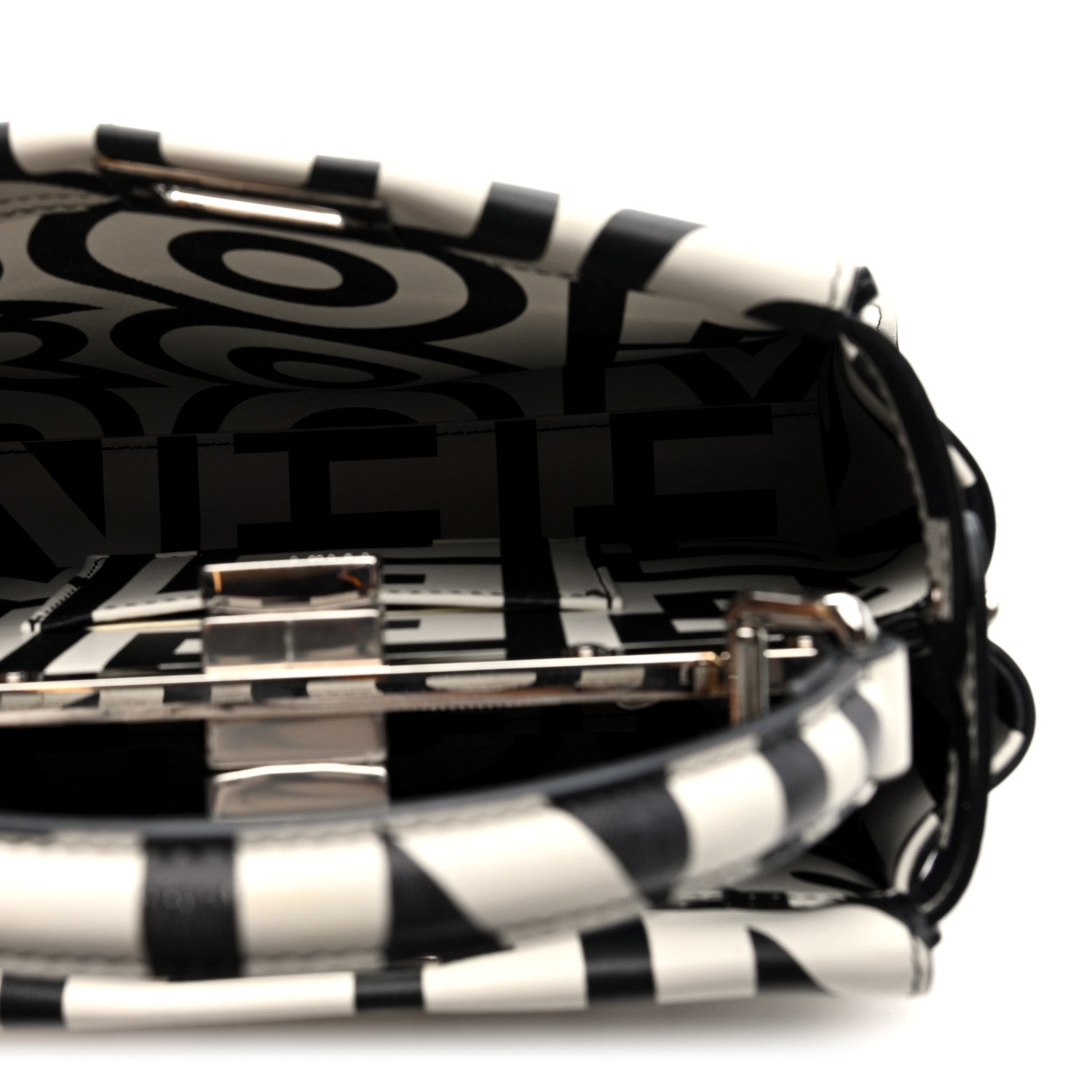 X MARC JACOBS Nappa Mini Peekaboo I SEE U Satchel Black White