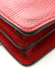 Dollar Calfskin Swarovski Crystal Small Dionysus Shoulder Bag Hibiscus Red