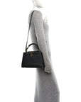 Taurillon Embellished Flower Handle Capucines BB  Black
