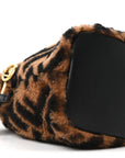 Shearling Vitello Dolce F is FNDI Macro FF 1974 Mini Mon Tresor Bucket Bag Tobacco Black