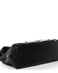 Lambskin Quilted Small Loulou Puffer Monogram Chain Satchel Black