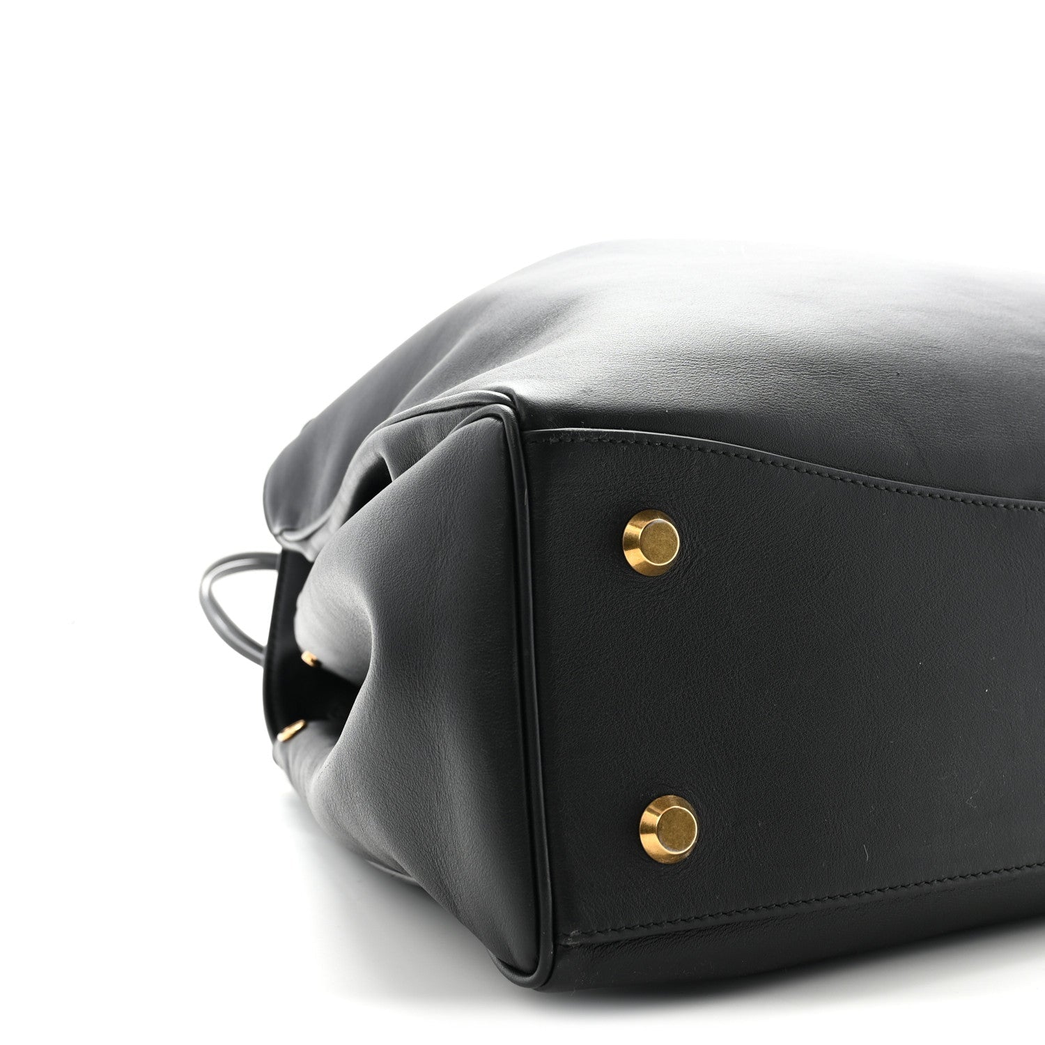 Smooth Calfskin Large Rodeo Top Handle Handbag Black