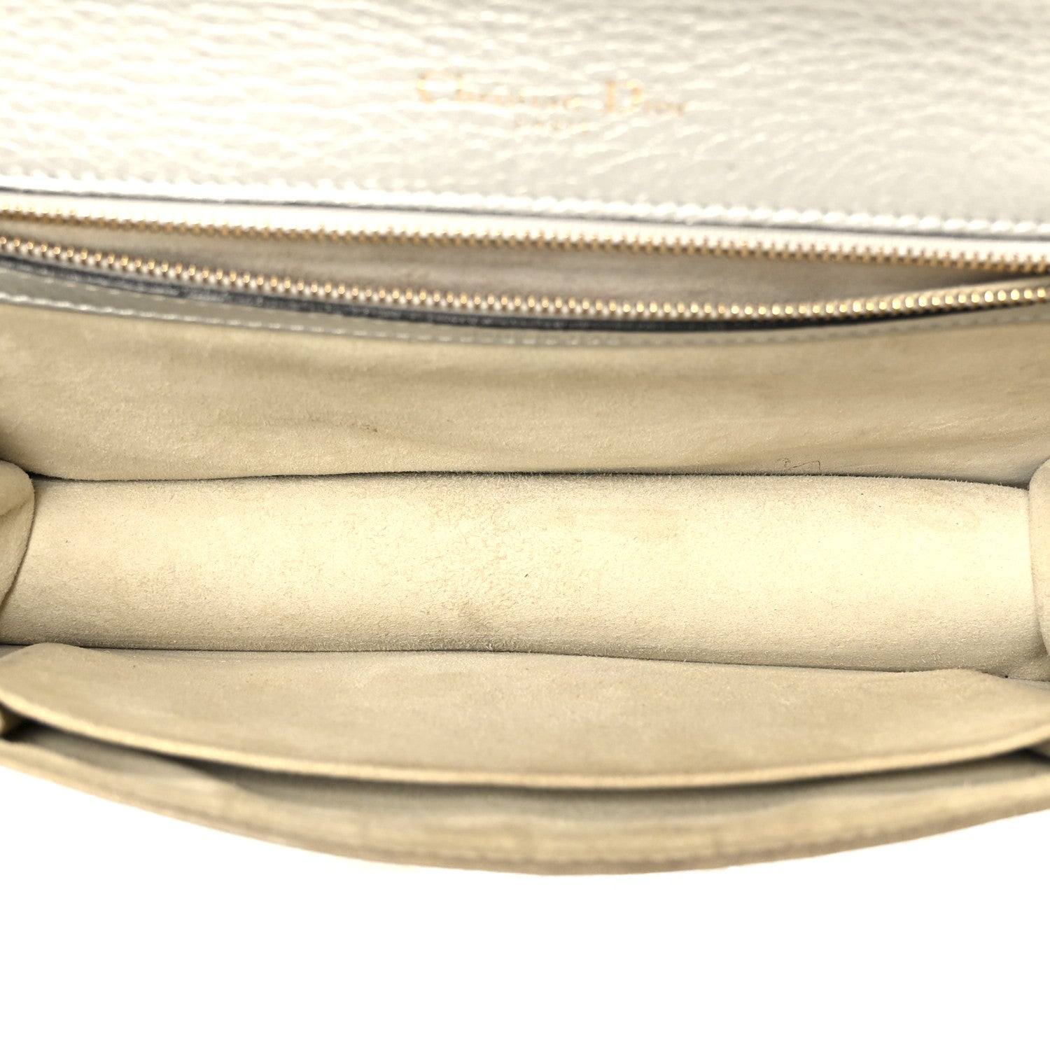 Metallic Grained Calfskin Medium D1ORama Flap Bag Silver
