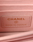 Lambskin Quilted Mini Wallet on Chain WOC Black Pink