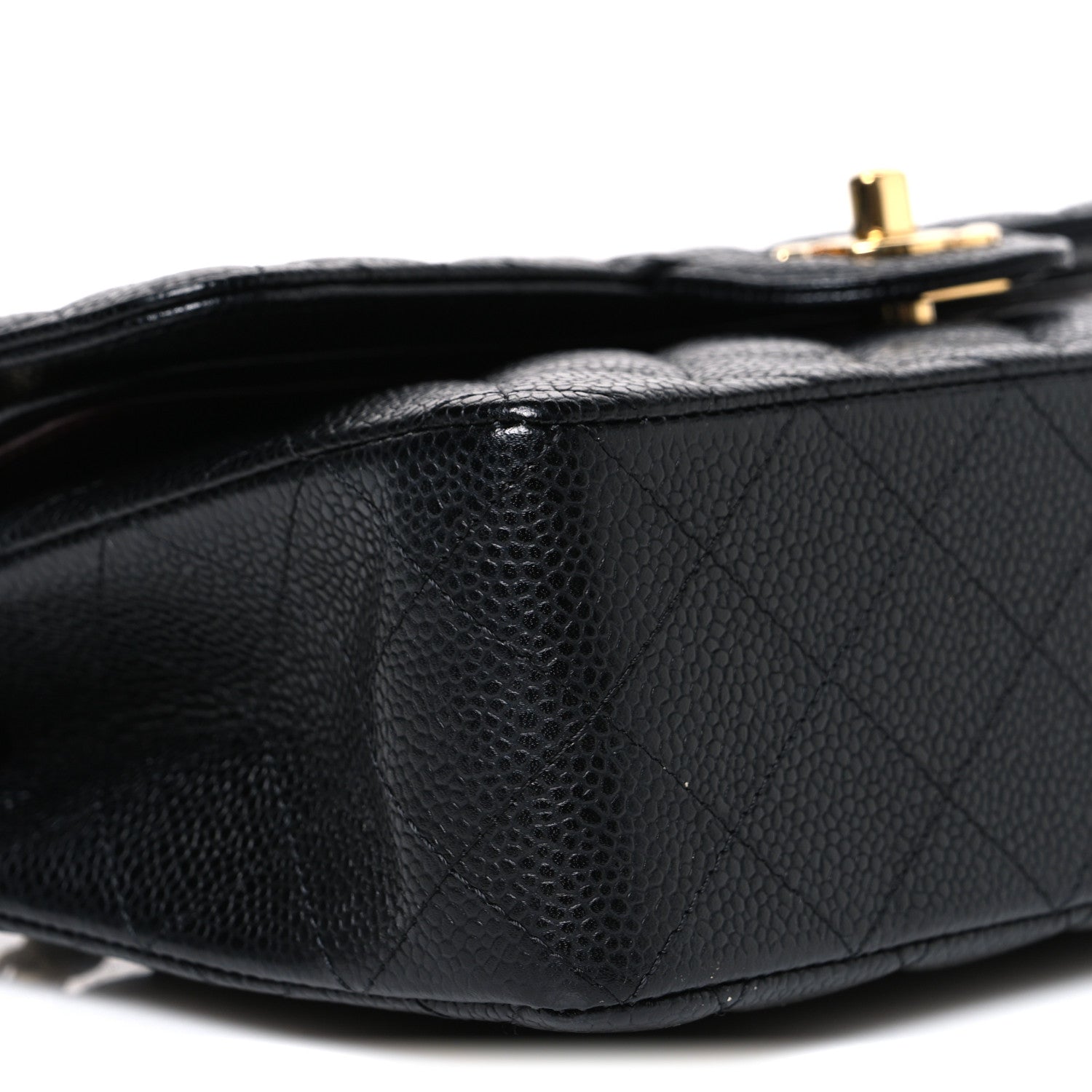 Caviar Quilted Small Double Flap Black