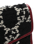 Tweed GG Monogram Mini Dionysus Chain Wallet Black White Romantic Cherry