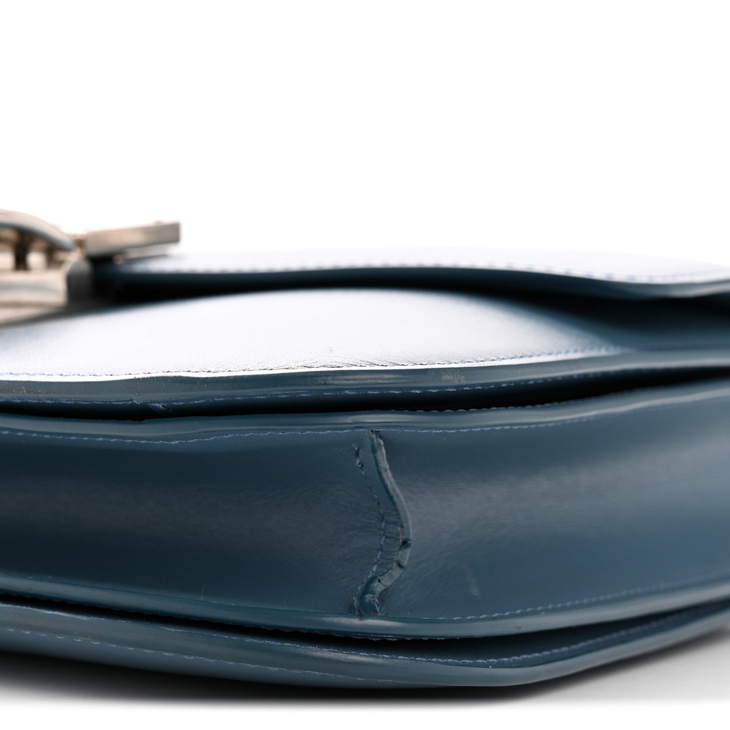 Box Calfskin Medium Classic Box Flap Bag Slate Blue