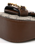GG Supreme Monogram Azalea Calfskin Web Horsebit 1955 Wallet On Strap Beige Ebony Brown Sugar