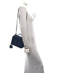 Caviar Quilted Medium CC Filigree Vanity Case Navy