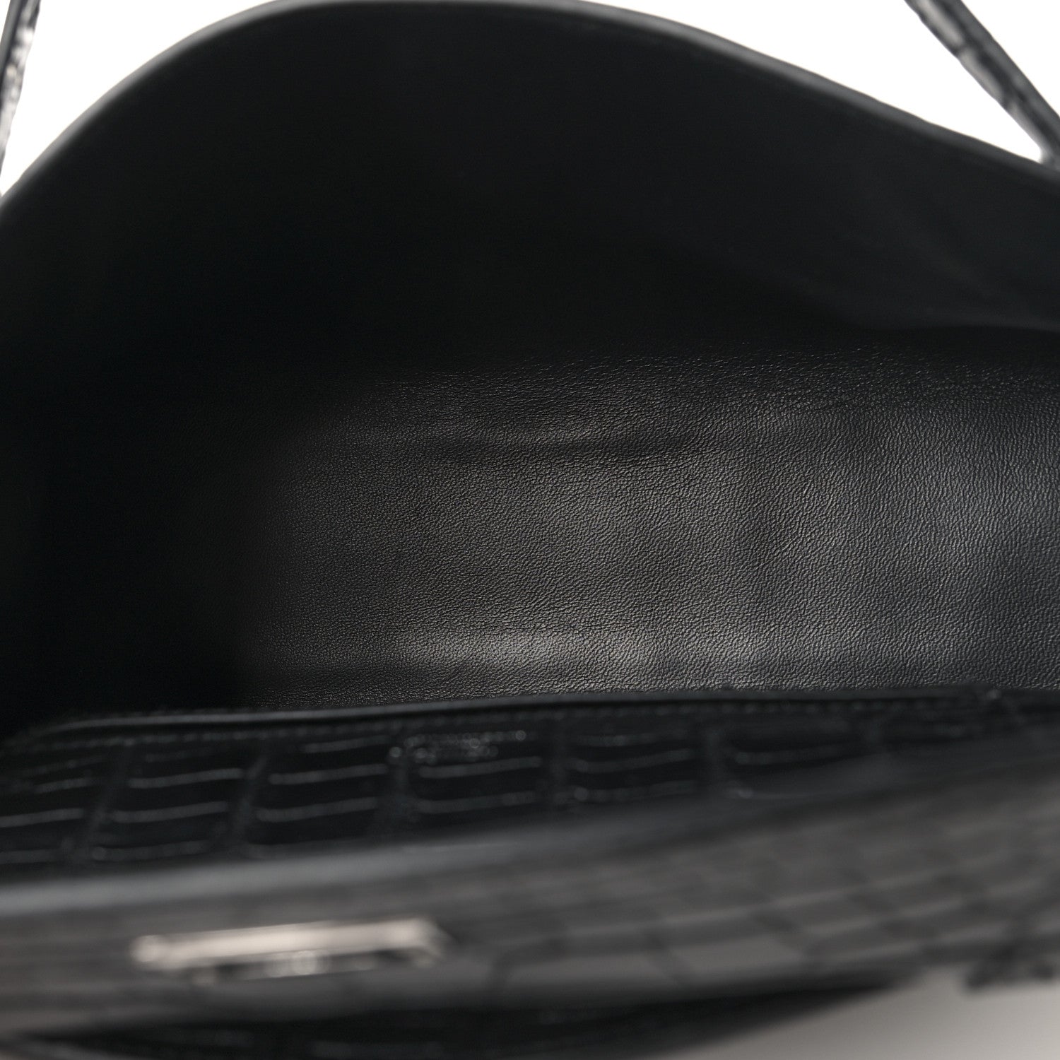 Matte Alligator Kelly Pochette Black