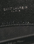 Grain De Poudre Matelasse Chevron Monogram Envelope Chain Wallet Black