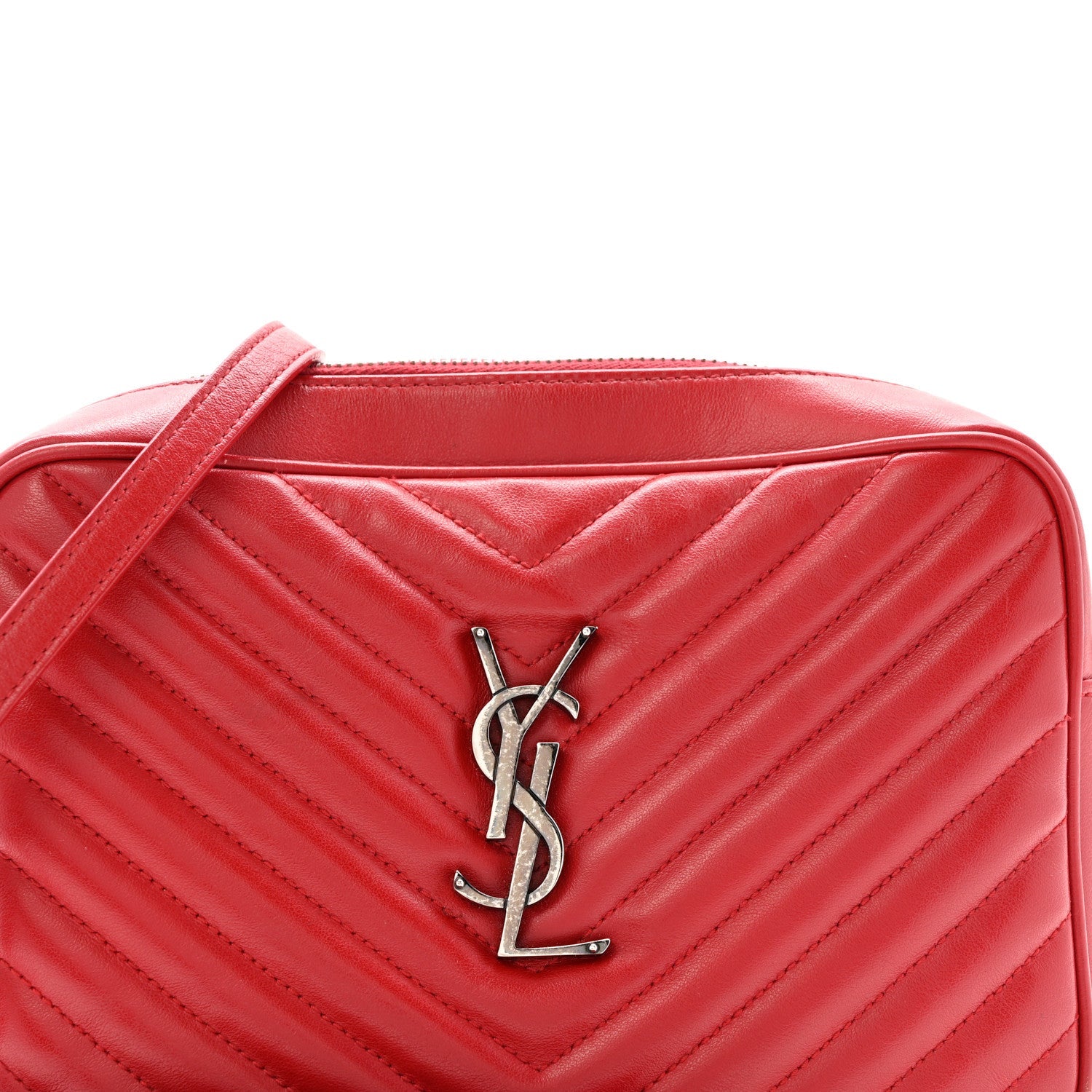 Calfskin Matelasse Monogram Lou Camera Bag Red