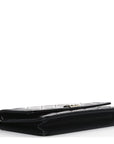 Patent Calfskin Quilted Boy Wallet On Chain WOC Black