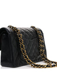 Caviar Quilted Small Double Flap Black