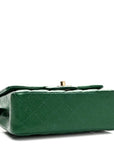 Metallic Caviar Quilted Mini Rectangular Flap Green