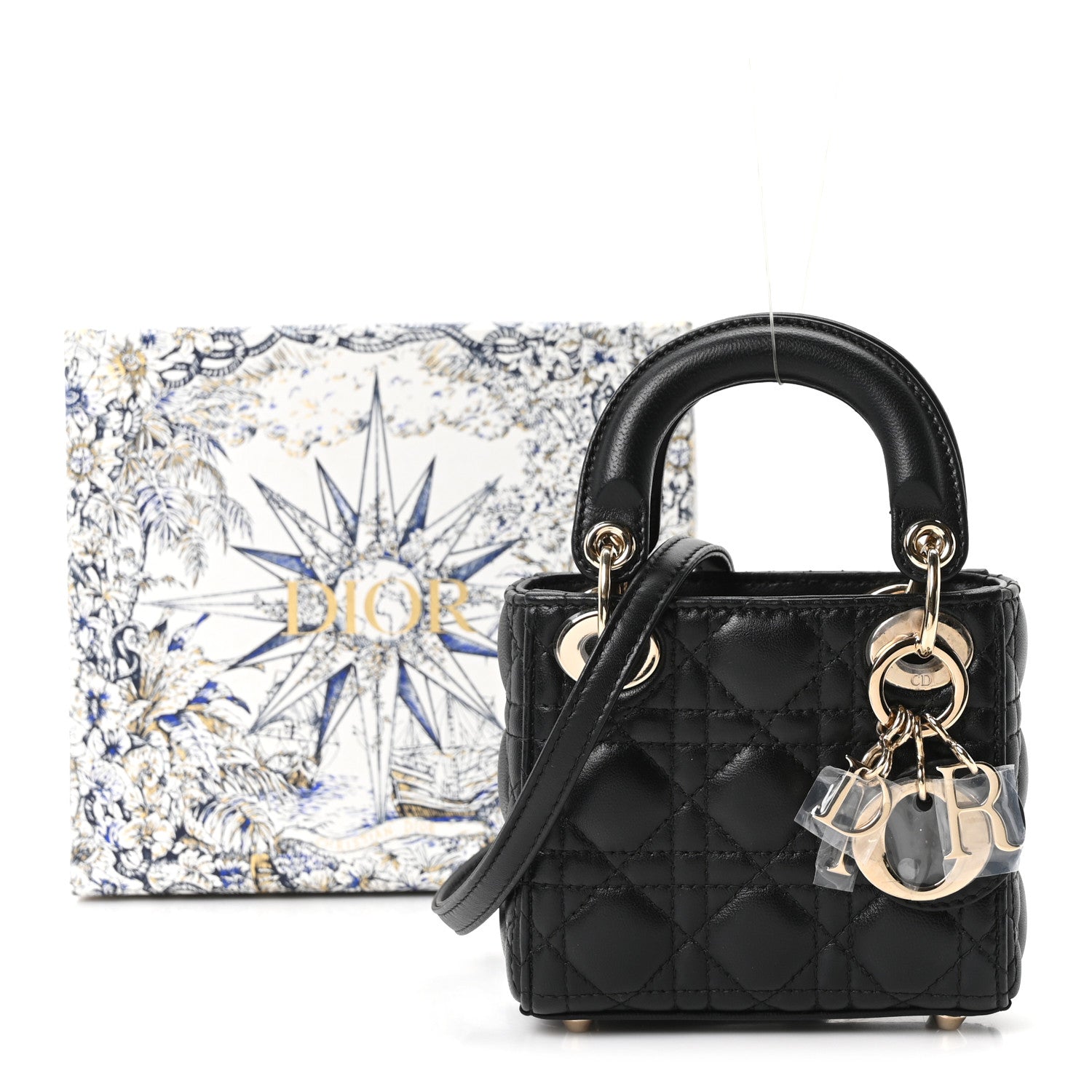 Lambskin Cannage Micro Lady D1OR Black