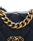 Lambskin Quilted Medium CHNL 19 Flap Navy Blue