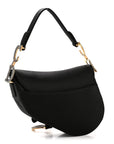 Satin Crystal Mini Saddle Bag Black