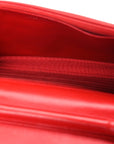 Glazed Calfskin Quilted Reissue Wallet On Chain WOC Red